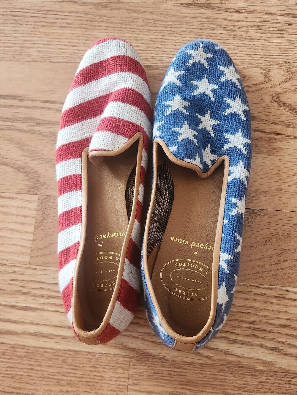 EUC Stubbs & Wootton X Vineyard Vines Patriotic Red, White & Blue, Size 7